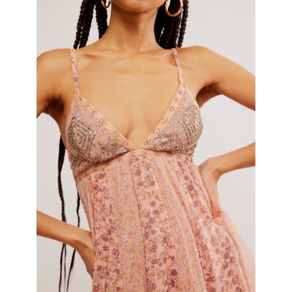 🎉LAST CHANCE🎉 FREE PEOPLE Forever Time Dress / Dusty Pink Combo - Picture 8 of 10